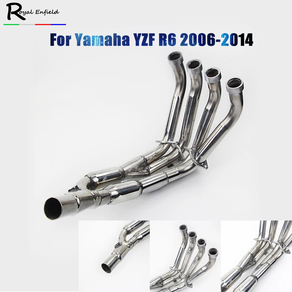 

Exhaust Downpipes Headers Pipes Stainless Steel R 6 High quatity For Yamaha 2006-2014 YZF R6 2013 2012 2011 2010 2009 2008 2007