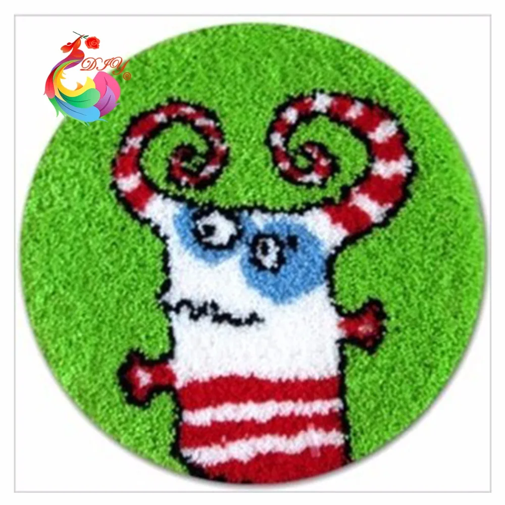 

Latch hook rug kits circle carpet Felt Craft tool kit in a suitcase 50CM knitting needles carpets and rugs Patchwork carpet