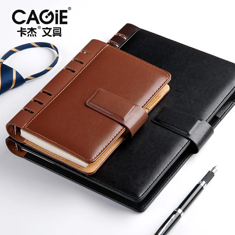 CAGIE Винтаж a5 Binder Кожа тетрадь недатированный календари пуля журнал поставки Filofax