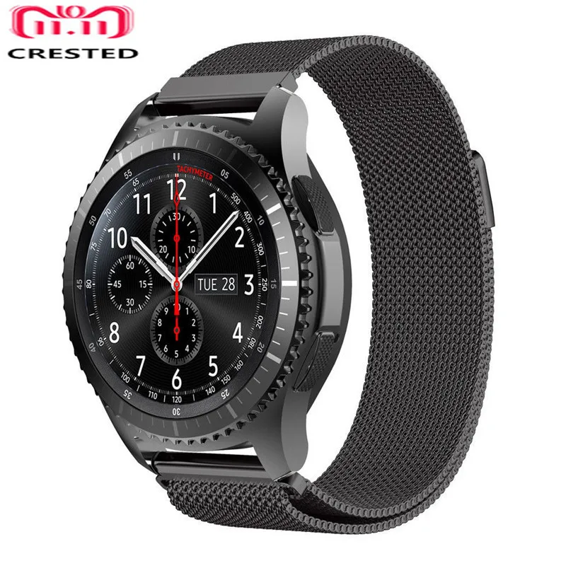 

CRESTED Mesh Milanese loop strap for Samsung Gear S3 S2 huawei smart watch link bracelet Wrist Watch Band Strap Magnetic Closure