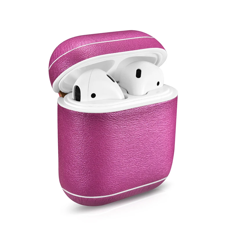 ICARER чехол из натуральной кожи для Apple AirPods роскошный блестящий кожаный защитный |