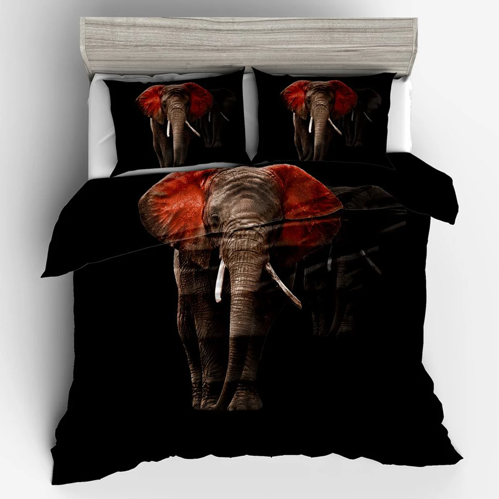 

Bohemian Colorful Elephant Printed Duvet Cover Set Double Queen King Bedclothes Bed Linen Bedding Sets(No Sheet No Filling)