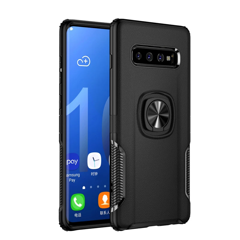 

S10 Invisible Bracket Cases for Samsung Galaxy S10 Plus S10e S9 S8 + Case Finger Ring Cover for Magnet Mount Air Vent Car Holder