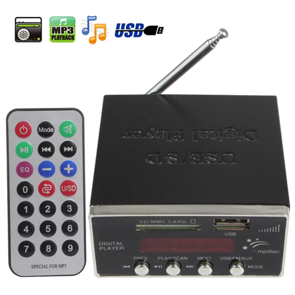 

Car Stereo Power Amplifier MP3 Player Reader 4-Electronic Keypad Support USB SD MMC Card with Remote Control