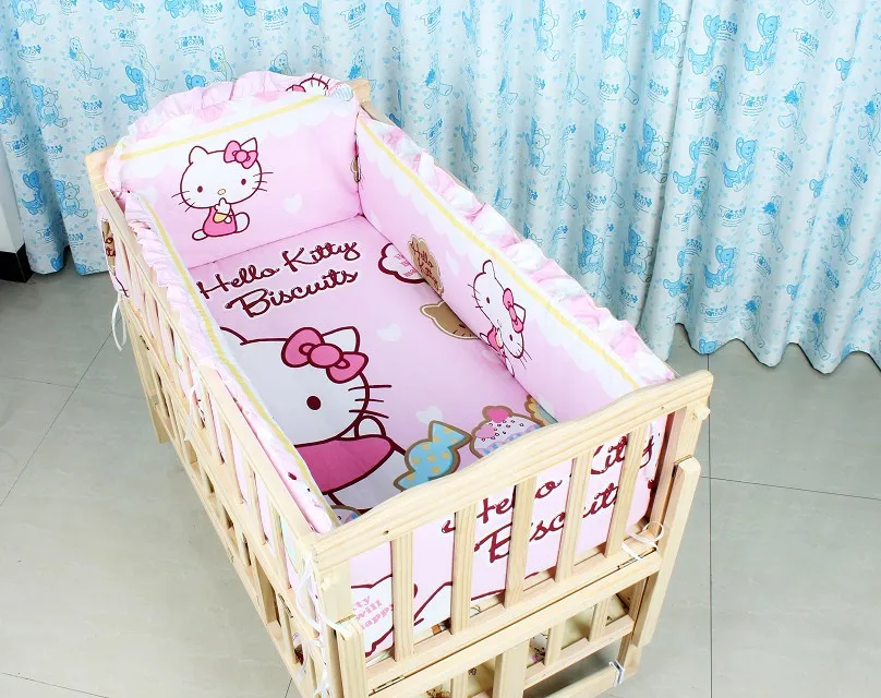 

Promotion! 6PCS Cartoon,crib kit bed around,Sheet bedding bumper (bumpers+sheet+pillow cover)