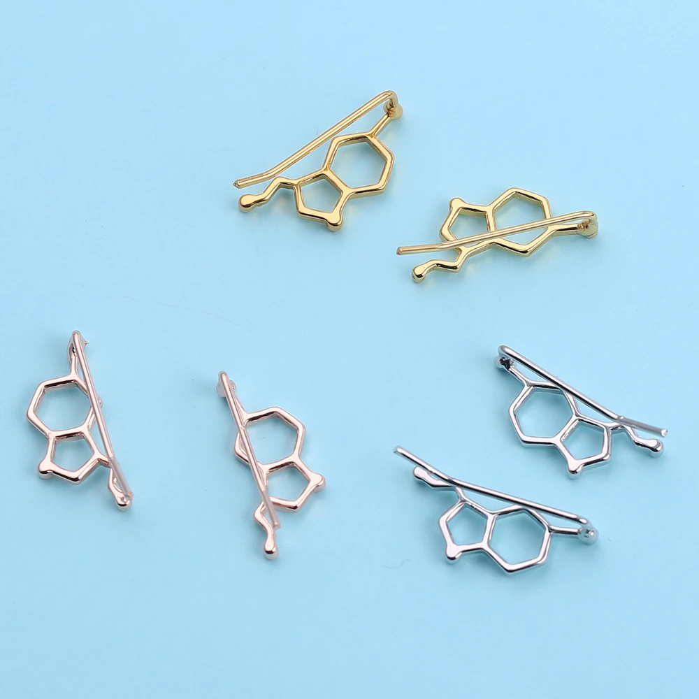 

Chemical Molecular Earrings DNA Molecular Earrings Women Gold Biochemical Biology Jewelry Female Teacher Gifts