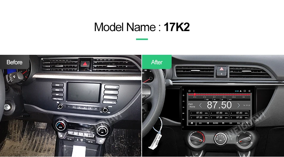 Best android 8.1 car dvd for Kia K2 RIO 2017 gps navigation car radio video stereo multimedia player octa core 32G 2 din 10.1 inch 1