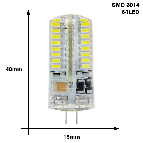 10 шт. светодиодный светильник G4 G9 3 Вт 5 Вт 7 Вт Светодиодная лампа-кукуруза 220 В лампада светодиодный SMD 2835 3014 48 64 96 104 светодиодный s 360 градусов хрустальная люстра светильник - Испускаемый цвет: G4 220V 3014 64Leds