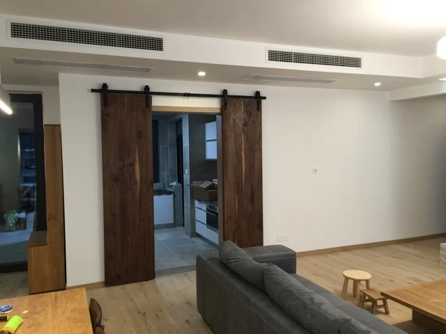 DIYHD 8ft 13ft двойное оборудование для раздвижной двери сарая простая черная двойная