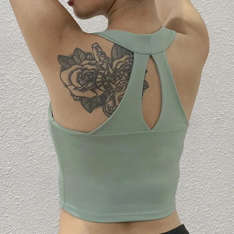 

Women Yoga Tops Padded Sports Bra Fitness Gym Crop Tank Tops Freewire Dropshape Backless Workout Clothes Activewear Underwewar