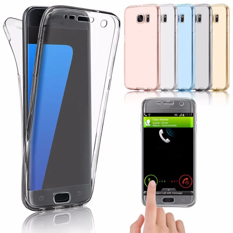 LANCASE For Samsung Galaxy S7 Edge Case 360 Full Front