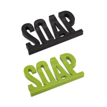 

Letter Shape Soap Dish Holder Hollow Design Non Residue with Water Soap Shelf Sponge Debris Storage Dish ZA4702