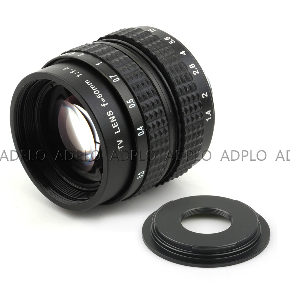 ADPLO 50 мм f/1,4 CC tv F1.4 объектив+ 3 подарочный Костюм для Canon EOS M Micro 4/3 Nex для Nikon 1 Pentax Q Fuji FX OM-DE-M10 II E-M5 II