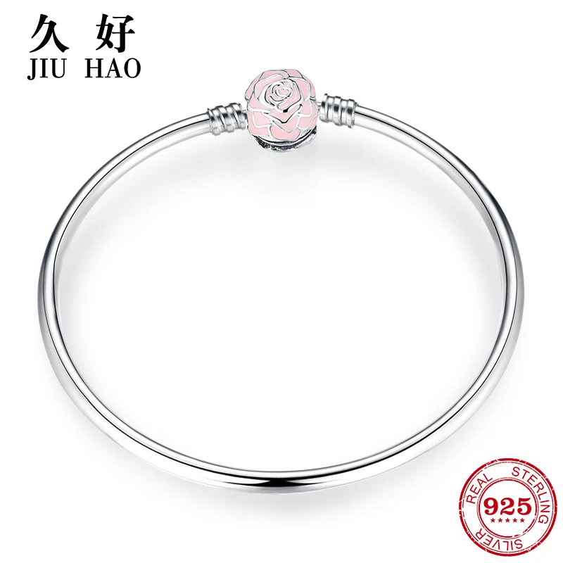 925 пробы Серебряный Шарм Любовь розовая роза браслеты diy для модных ювелирных изделий женские аксессуары модный подарок для ювелирных изделий