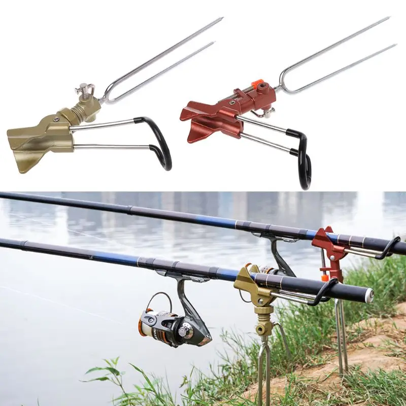 

NEW Stainless Steel Fishing Rod Tackle Metal Holder Adjustable Handle Support Stand