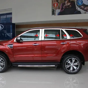 

For Ford Everest 2016 to 2019 Center Pillars Stainless Steel Window Pillar Cover Car Styling Auto Accessories Trims 10Pcs