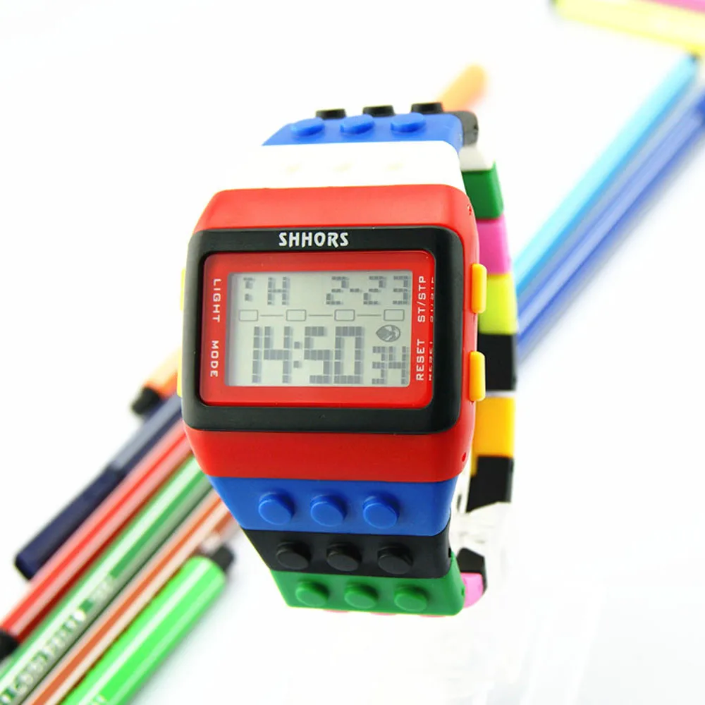 Модный квадратный циферблат светодиодный браслет цифровые женские часы унисекс Детские часы женские наручные спортивные часы