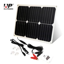 ALLPOWERS Solar Car Battery Charger 12V 18W Portable Solar Car Charger for 12V Car Battery Automobile Motorcycle Boat