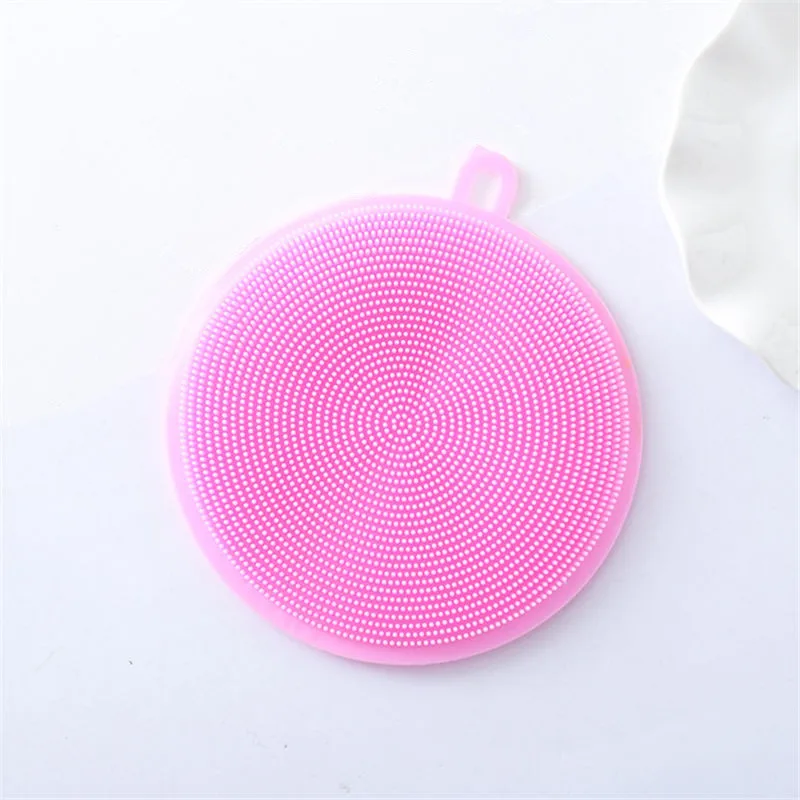 Pink-1PC Многофункциональная силиконовая губка, щетка для чистки чаши, силиконовая губка для чистки посуды, кухонный горшок, очиститель, инструмент для мытья - Цвет: Pink-1PC