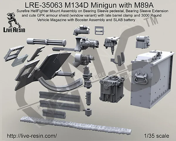 Живая Смола LRE-35063 1/35 M134D минигун с M89A