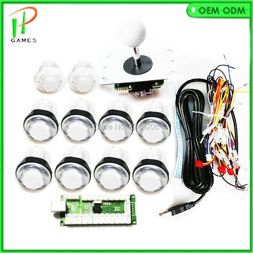 

PC Raspberry PI Mame Zero Delay DIY Arcade Kit USB Encoder To Arcade copy Sanwa Joystick 28mm LED Button