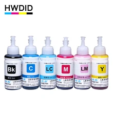 HWDID 6 Color 70ml Refill Dye Ink Kit for Epson L800 L801 L810 L111 L110 L100