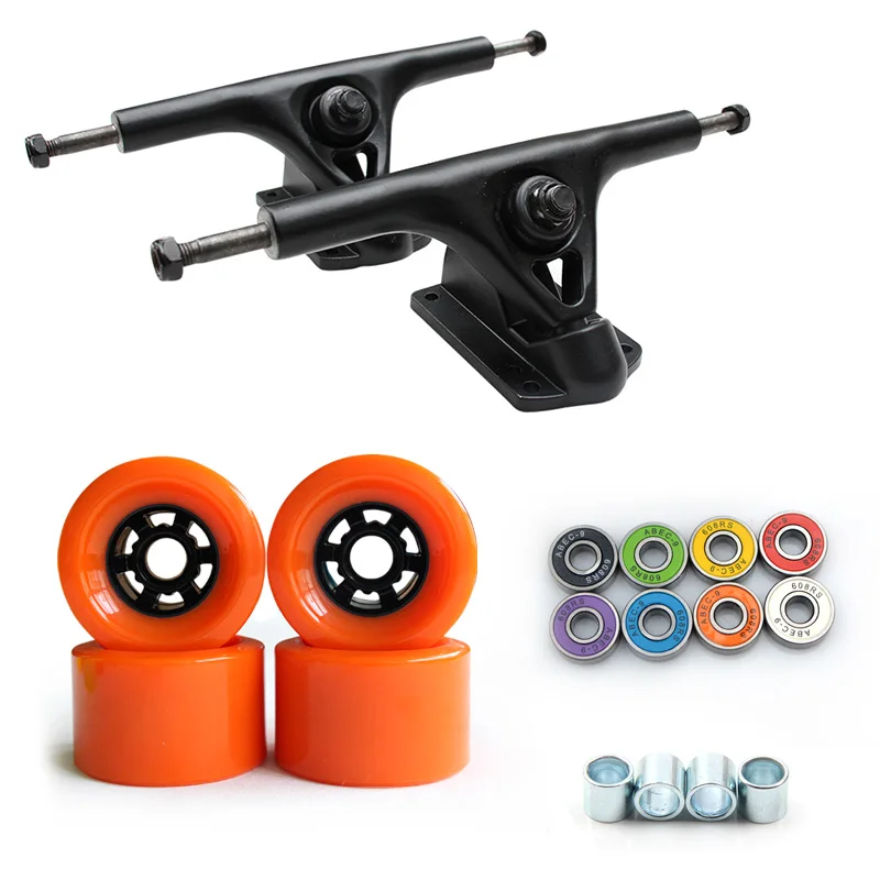 78A 90*52 مللي متر عجلات التزلج بو لوح التزلج 8 بوصة جسر Longboard الشاحنات ABEC-9 محامل البطانات سكيت الطريق عجلات شاحنة