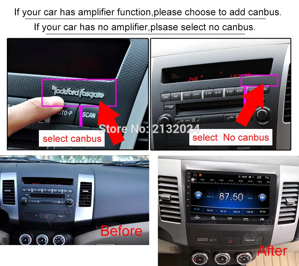 Excellent Funrover 2.5D+IPS android 9.0 Car Multimedia player Navigation dvd for Mitsubishi Outlander 2006-2014 Peugeot 4007/Citroen gps 1