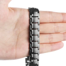 Hottime модные ювелирные изделия Исцеление ПИХТА био магнитный титановая сталь энергетический браслет для мужчин кровяное давление аксессуар Серебряный браслет