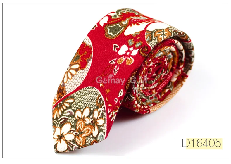 The new men s casual tie brushed cotton 6cm tie floral men and women fashion tie factory wholesale - Цвет: LD16405