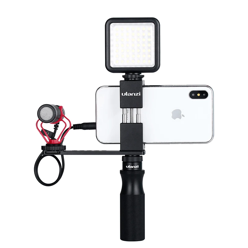 Ручка Ulanzi Vlog с 1/4 переходником для холодного башмака микрофона LED Light Vlogging Kit Live Audio