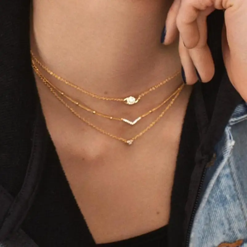

Multilayer Pendant Necklace for Women 2019 Boho Flower Choker Necklaces Vintage Fashion Collar Party Jewelry