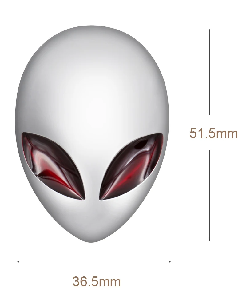 2018 Hot Full Metal 3D Alienware Alien Head Auto Logo Sticker Vinyl ...