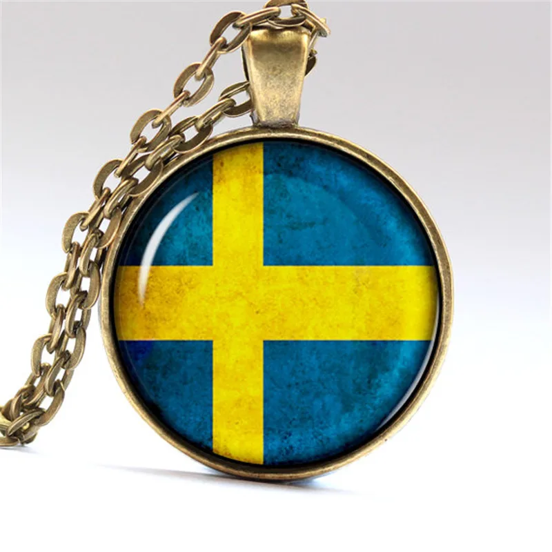 Sweden Pendant Swedish Jewelry Scandinavia Necklace-in Pendant