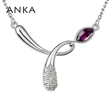 ANKA Хрустальный цветок чокер в виде листика ожерелье Модные ювелирные изделия Кристаллы из Австрия с родиевым покрытием Рождественский подарок#91418