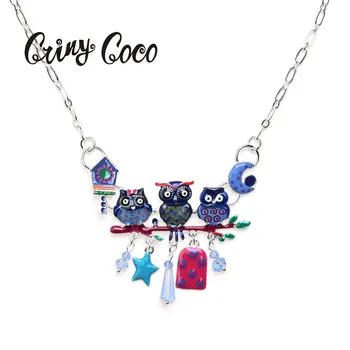

Cartoon Animal Choker Necklace Fashion Lovely Enamel Bird Head Charm Pendant Necklaces For Kids Women Girls Gift Pendant Woman