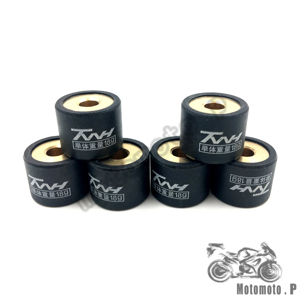 

NEW Taiwan TWH products for Scooter ATV GY6 125 GY6 150 152QMI 157QMJ 6-18 gram performance racing variator roller set 18x14mm