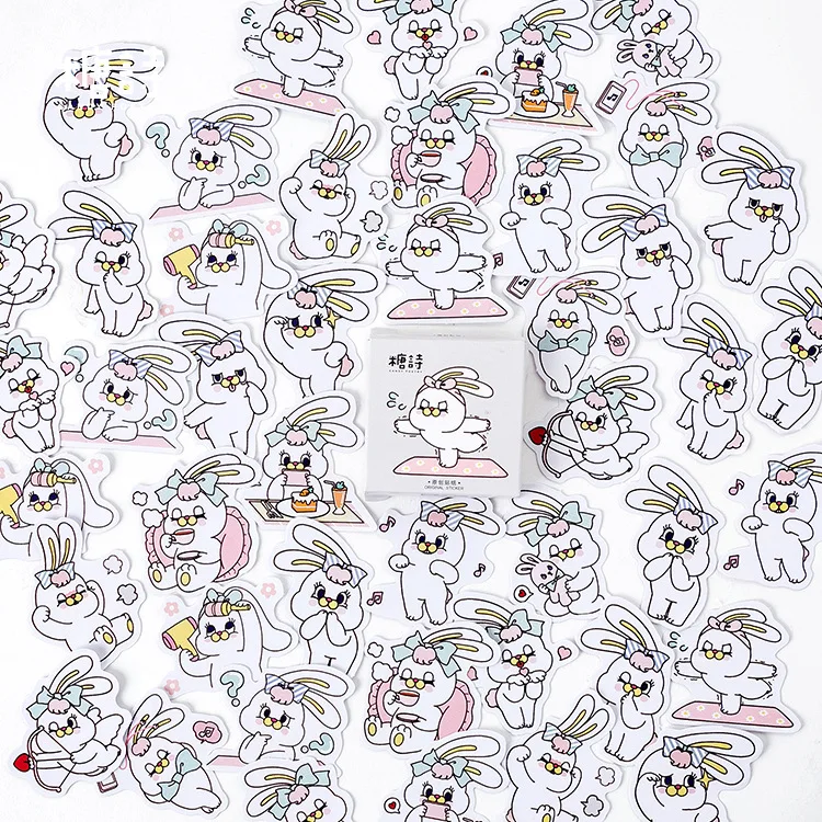

AAGU 45PCS/Pack Cute Rabbit Stickers Decorative DIY Sticker Scrapbooking Bullet Journal Stickers Christmas Halloween Sticker