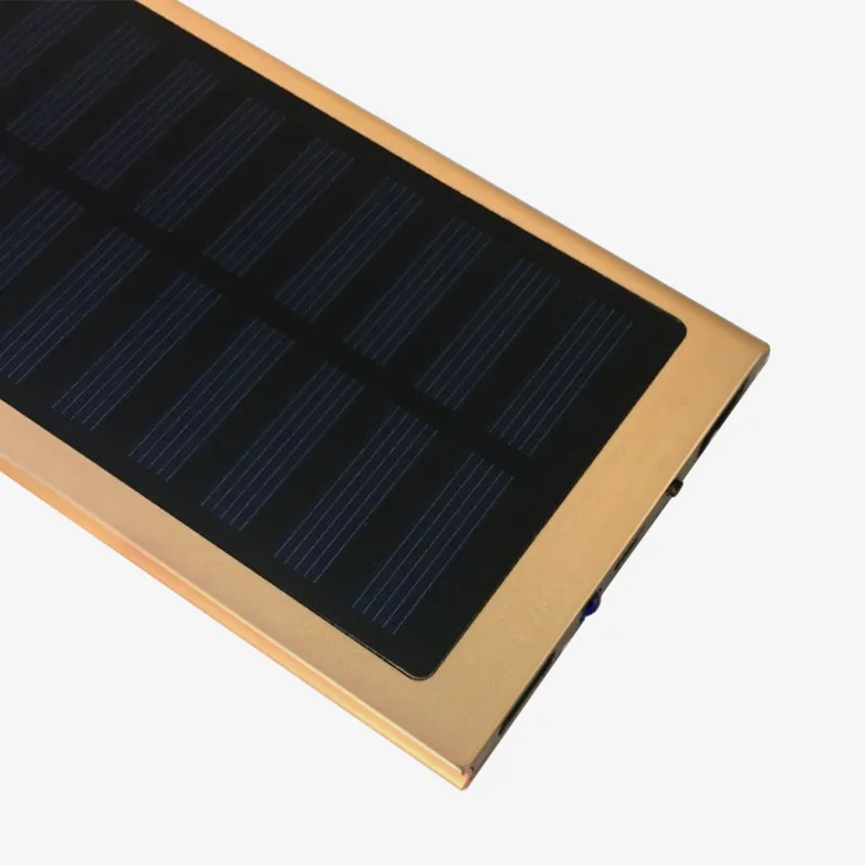 

power bank 20000mah Ultra-Thin Metal solar power bank External Battery slim power bank for iphone x Samsung xiaomi honor