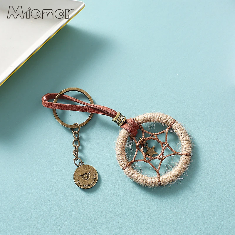 

MIAMOR Small Bronze 12 Constellations Mini Dreamcatcher & Wind Chimes Car Pendant Present For Friends Gift For Chidren AXR009