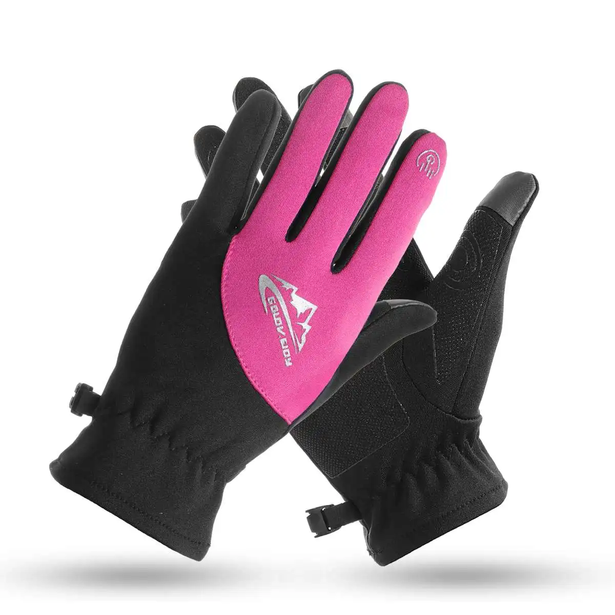 Теплозащитные лыжные перчатки Зимние флисовые водонепроницаемые сноубордические перчатки зимние мотоциклетные лыжные перчатки спортивная одежда для мужчин и женщин перчатки - Цвет: Rose