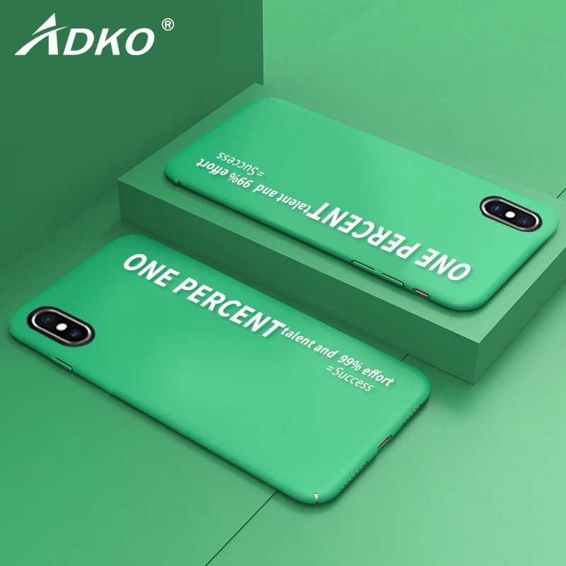 

ADKO Color Ultra Thin Letter Print Phone Case Hard PC Matte Case Shockproof Phone Cover For iPhone X XS Max XR coque