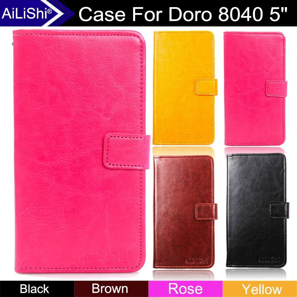 

AiLiShi Factory Direct! Case For Doro 8040 5" Luxury Flip Top Quality PU Leather Case Cover Phone Bag Wallet Card Slot +Tracking