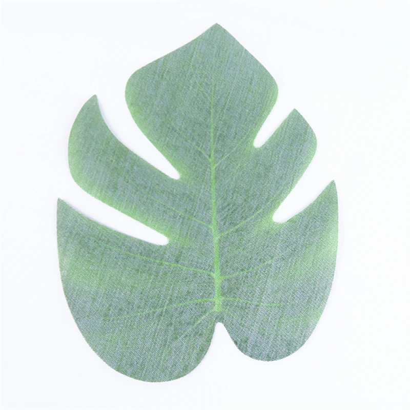 12PCS Large Artificial Leaves Tropical Palm Tree Silk Green Fake Palm Leaf Table Placemats Wedding Decoration Party Hawaiian,B