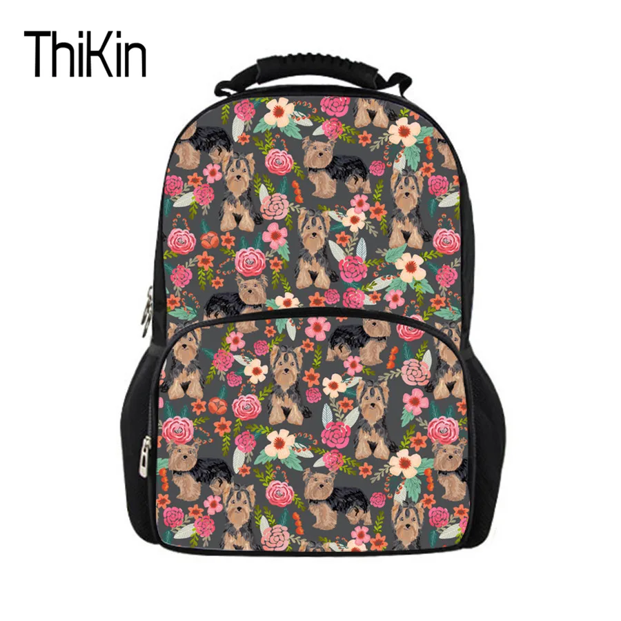 Рюкзак THIKIN Kawaii Yorkie для девочек подростков ортопедический дорожный ранец на плечо