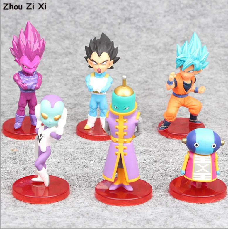 

6pcs/set Dragon ball super battle style bejita king of the Monkey King hand doll decorations toys