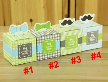 

500pcs My Little Man Baby Boy Shower Bow Tie Moustache Christening Baptism Favours Gift Candy Box Birthday Wedding Party