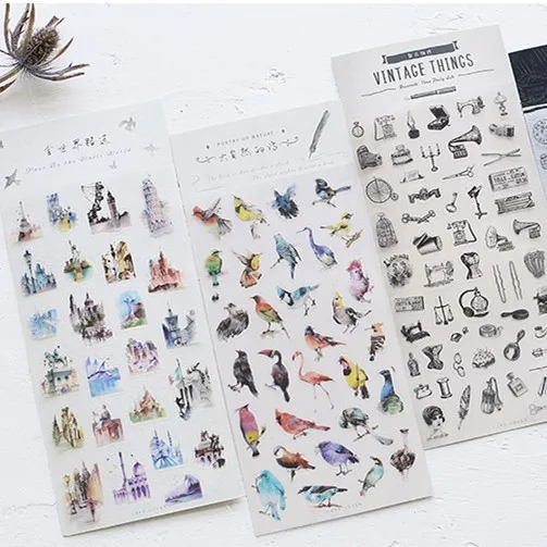 

Cute Poetry of Nature Decorative Adhesive PVC Sticker Diy Journal Scrapbooking Seal Stationery Sticker School Supplies