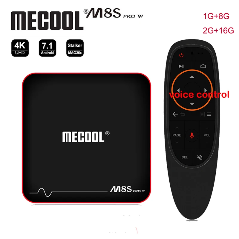 

MECOOL M8S Pro W Google Smart Android 7.1 TV BOX 1/2GB RAM DDR4 8/16GB Voice Control Amlogic S905W HD Media Player Set top box