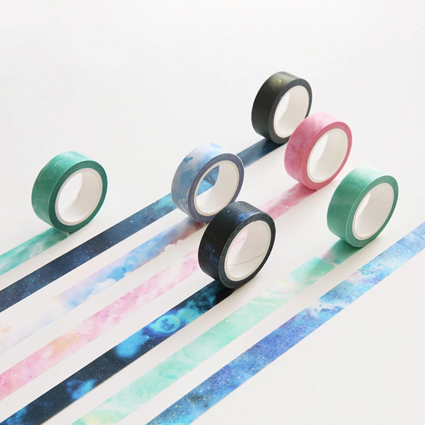 

15mm*8m Twilight dream nebula paper washi tape masking tapes for diary album scrapbooking decoration Stationery students kids
